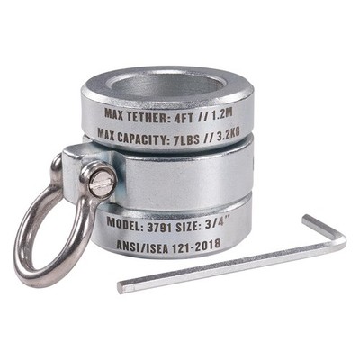 Ergodyne Squids 3791 Sleever Bar Lock Collar with Tethering .75 in, Silver 
