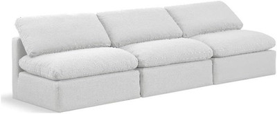 Modern White Modular Sofa with Down Feather Cushions - 105'' W