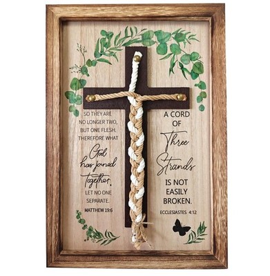 Cord of Three Strands, Unity Wedding Cross for Ceremony 15x10 Inch for Wedding