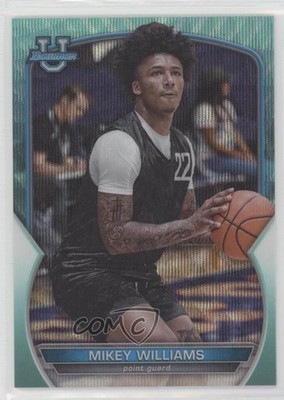 2022-23 Bowman U Chrome Aqua Wave Refractor 54/299 Mikey Williams #3 0i1b