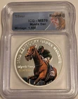 1 troy oz colorized .999 Silver Round Kentucky Derby Winner Mystic Dan ICG MS70