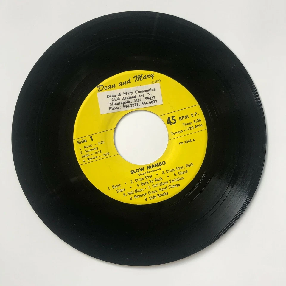 Dean & Mary Constantine Practice Review Record Mambo 45 Vinyl Record E.P. Foto 4 de 4