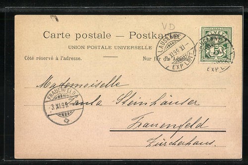 AK Lausanne, Teilansicht bei Nacht 1899 - 第 2/2 張圖片