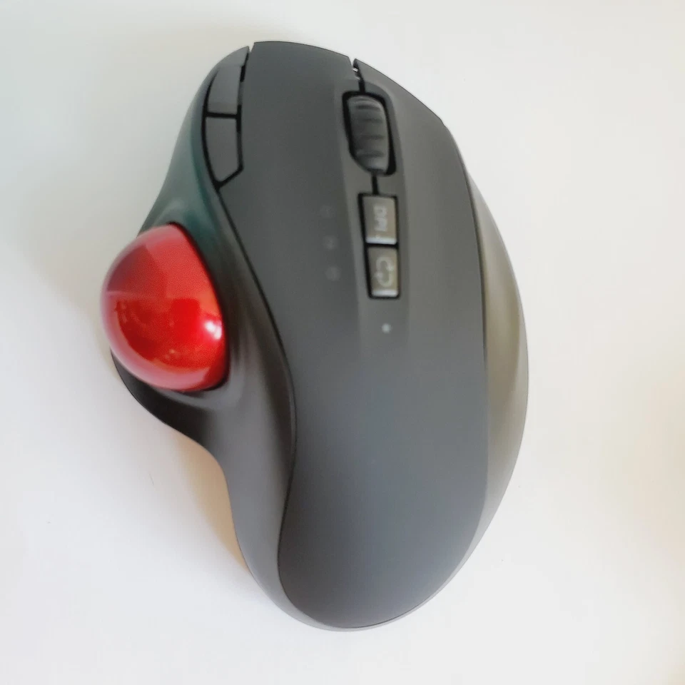 Trackball Wireless Mouse Bluetooth 2.4G USB Ergonomic Thumb Roll Android Windows - Image 2 of 4