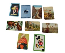 Lot of 9 Vintage Swap Playing Cards Animals People Canasta Tropical 54159