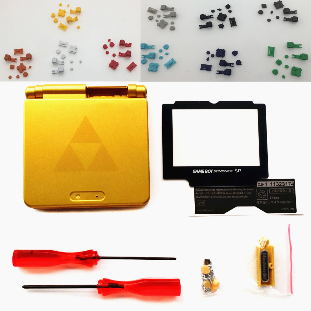 Gold Zelda Housing Shell for GBA SP Gameboy Advance SP - Colors