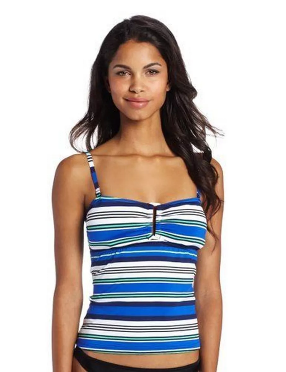 Jag Swim Tankini Top Swimsuit Sz S Striped Swimwear K17