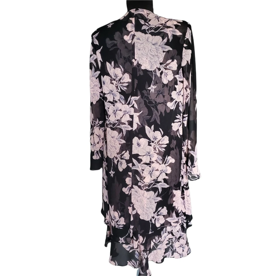 Vestido chaqueta sintética floral semi transparente Evan Picone 8 Foto 4 de 4