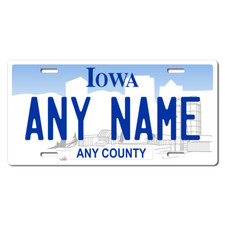 Personalized Iowa License Plate 5 Sizes Mini to Full Size Free Shipping