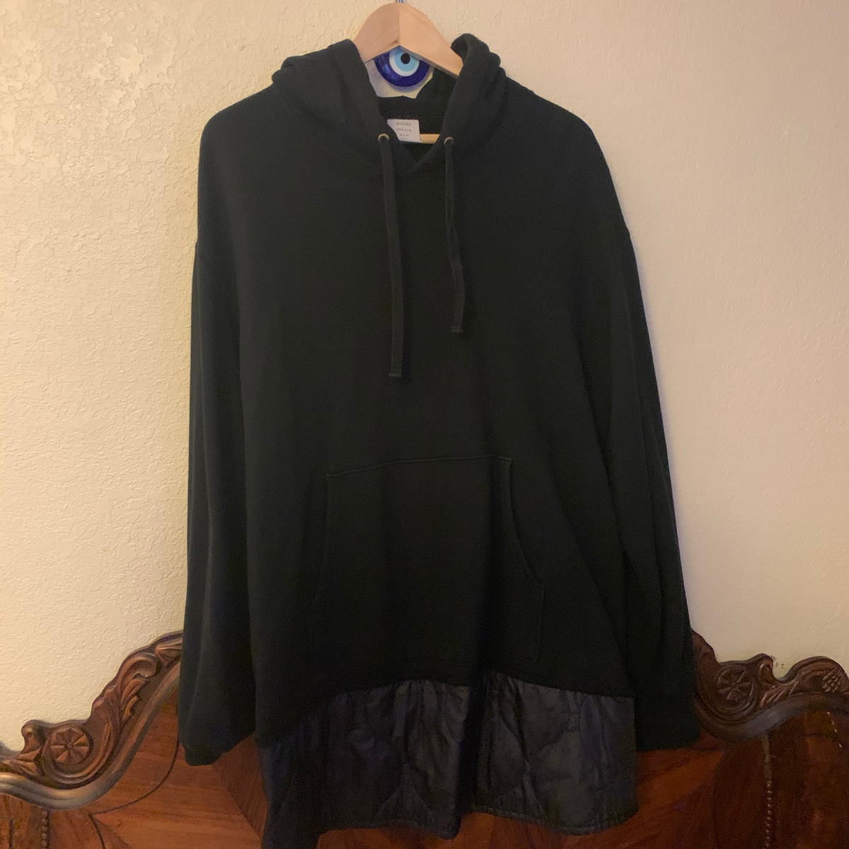 MisterGentleman Black Layered Hoodie XXL Rare Japanese Brand 