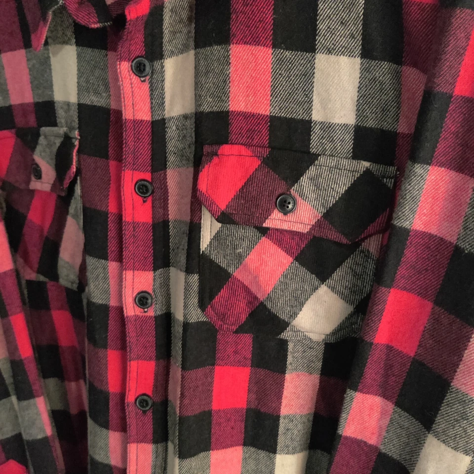 Dakota Grizzly Flannel Shirt Mens 2XL Button Up Plaid Western Red Long Sleeve - Image 4 of 4