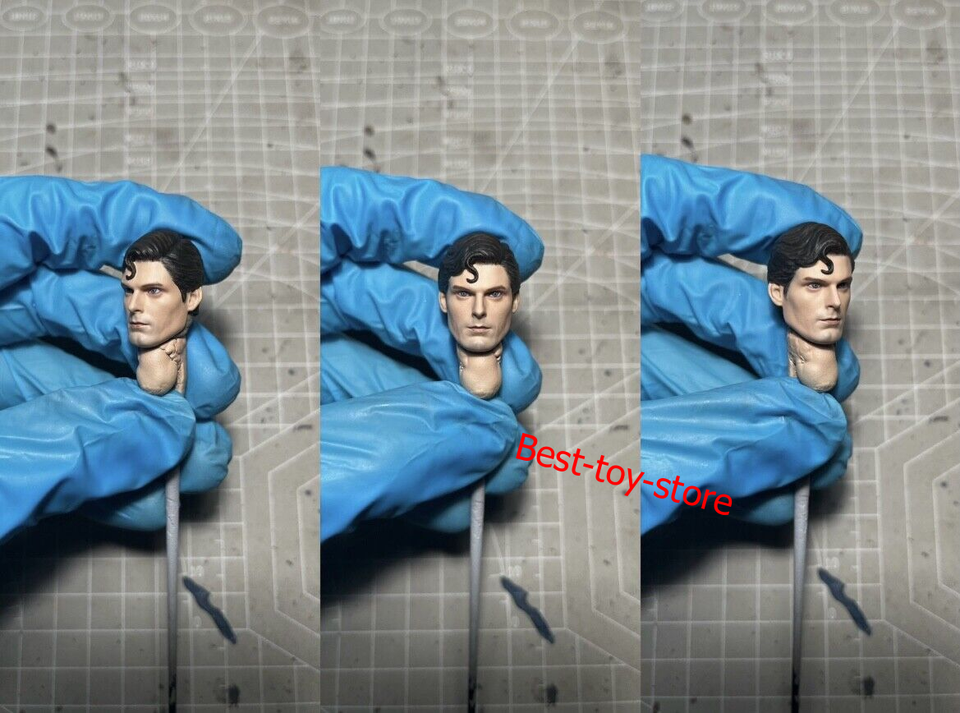 Painted1/12 Scale Superman Christopher Reeve Head Carved Fit 7 ...