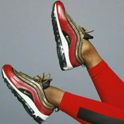 Nike Women's Air Max 97 University Red Gold Sequin Running Shoes CT1148-600  193153613378 | eBay
