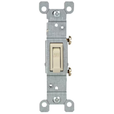 15 Amp Single-Pole Toggle Light Switch Light Almond 1451-2T