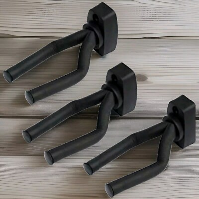 3 PACK! Guitar Hangers Rack Adjustable Instrument Display Wall Mount Holder Hook
