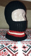Black Knit Balaclava Ski Mask Wool Blend Hood Beanie Unisex