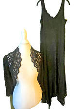STEFANYSZYN BLACK LACE GOWN  JACKET WITH SWAROVSKI CRYSTALS - XL