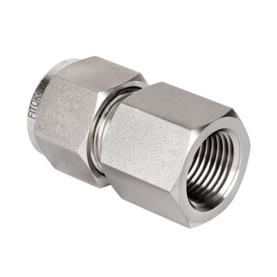 FITOK 316 SS 5/16 in Tube OD x 1/4 Female NPT Compression Tube Fitting Connector