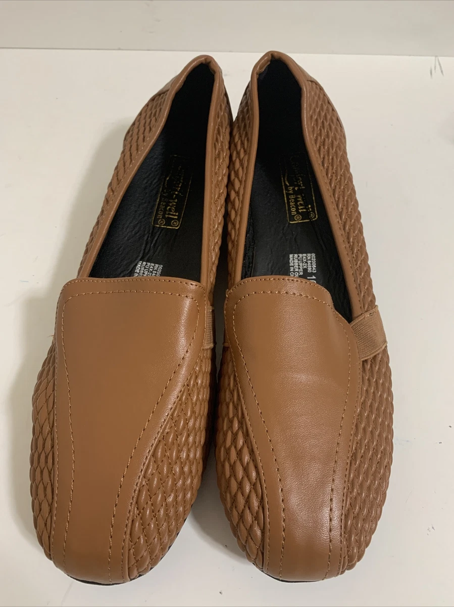 COMFORT WELL By Beacon Brown Slip On Shoes Women s Size 10W eBay