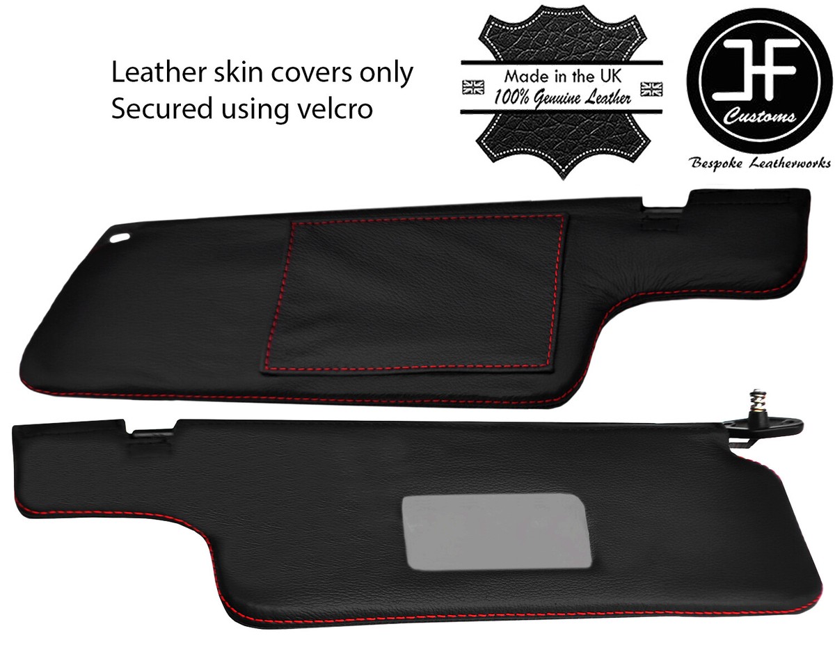 RED STITCHING 2X SUN VISORS LEATHER COVERS FITS NISSAN 300ZX Z31
