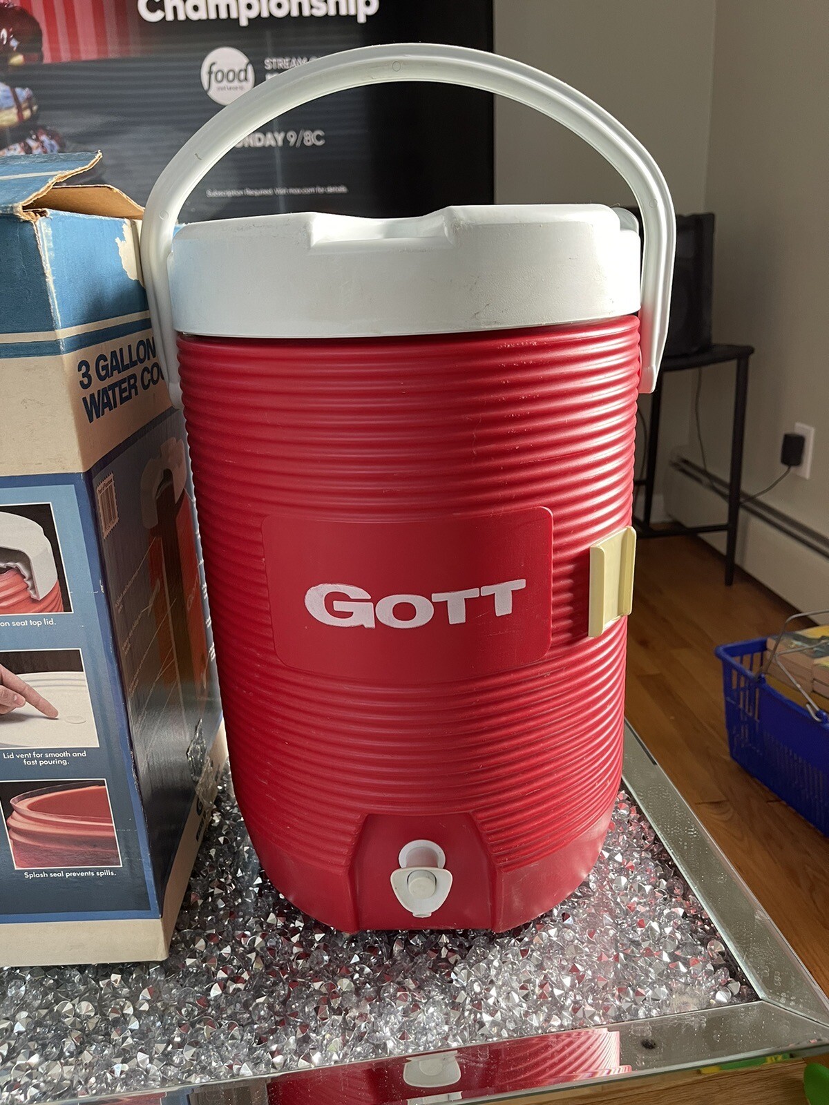 Red “ | Vintage Gott 3 Gallon Water Cooler