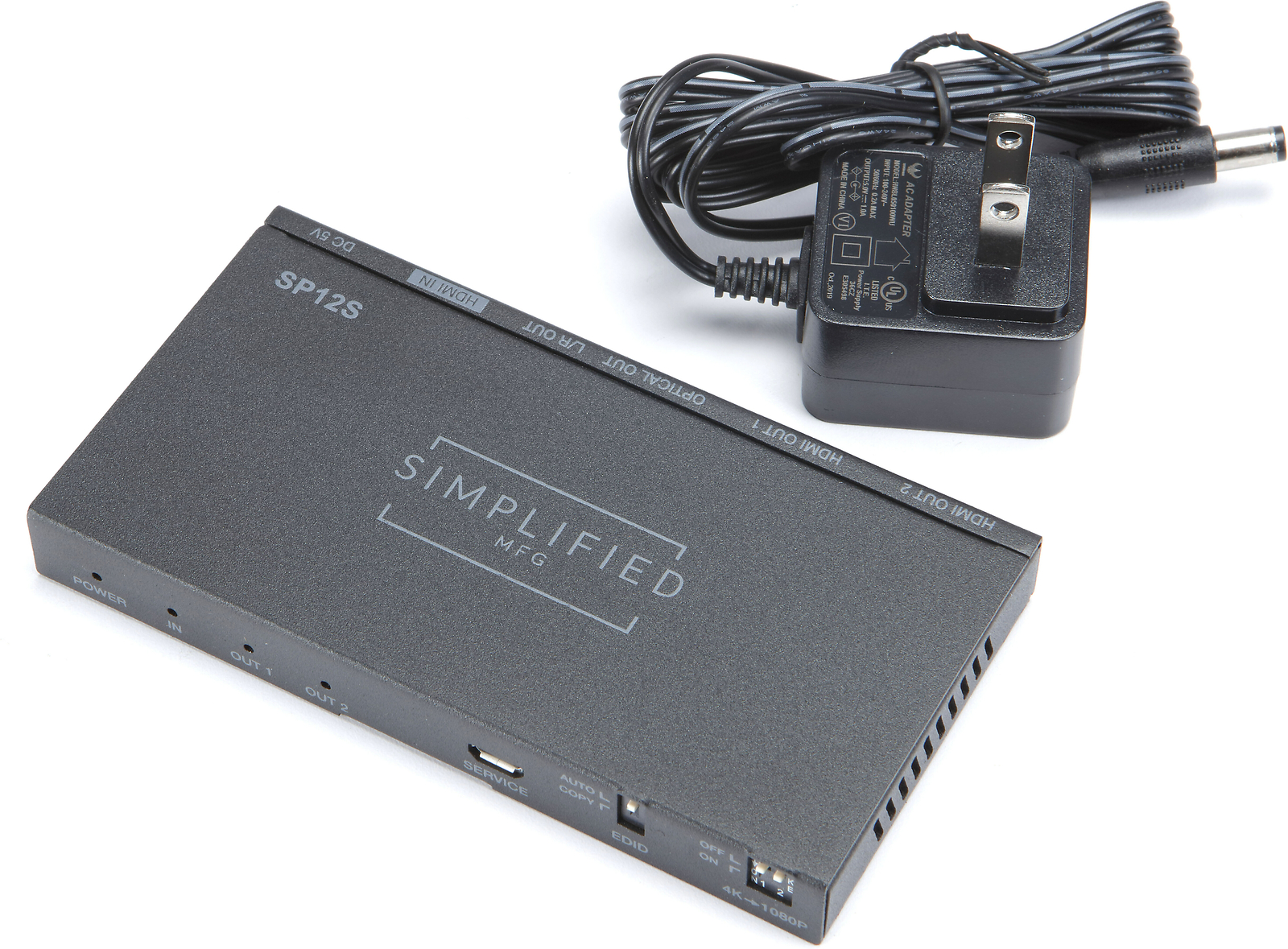 Упрощенный разветвитель MFG SP12S HDMI 1 на 2 с возможностью выделения звука и масштабирования