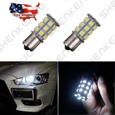 2X 5050 6000K Car 27 SMD White 1156 BA15S RV Trailer Interior LED Lights Bulbs