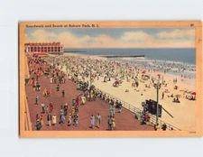 Postcard Boardwalk & Beach Asbury Park New Jersey USA