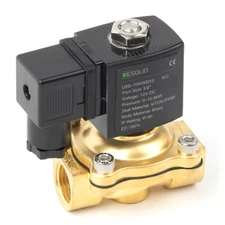 U.S. Solid 1/2 inch Brass Solenoid Valve VITON Seal 12V DC NC 145 psi