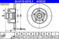 2X ATE 24.0110-0210.1 Bremsscheibe FüR Audi