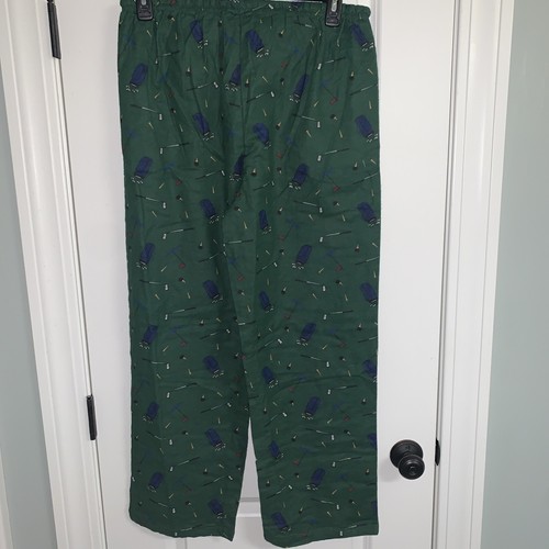 NEW MENS COZEE CORNER GREEN FLANNEL GOLF PAJAMA PANTS W POCKETS DRAWSTRING SZ SM - Bild 3 von 3