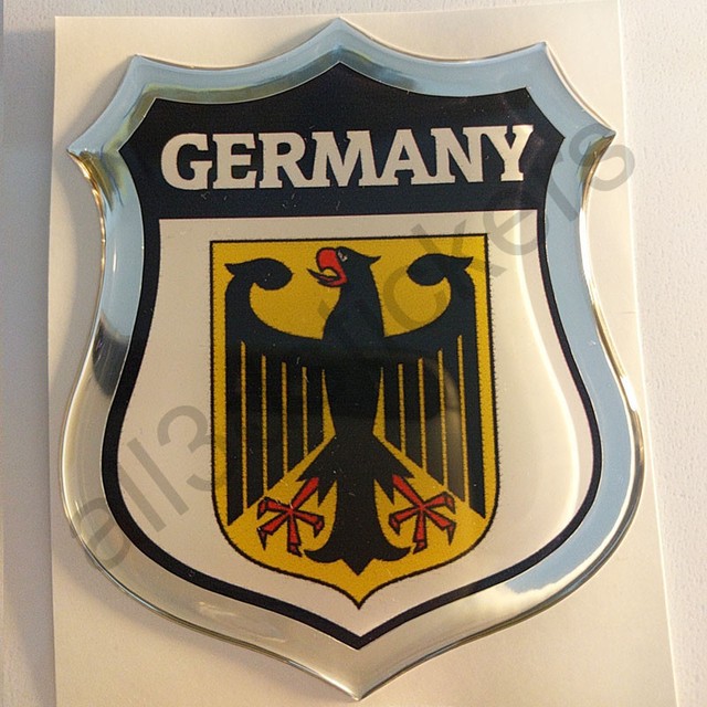 Sticker Germany Emblem Coat of Arms Shield 3D Resin Domed Gel Vinyl