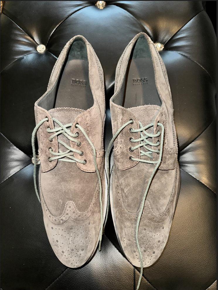 Brand New HUGO BOSS Grey Suede Lace up Shoes Size 12 | eBay display picture 1