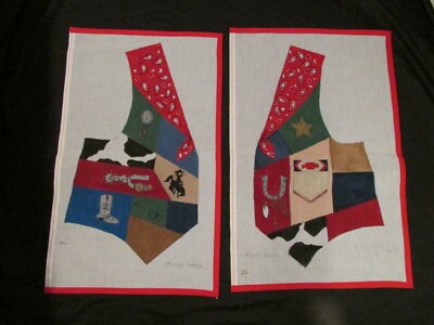 Sandy Jenkins  Western VEST # 142   Hand Painted Canvas New Condition size L