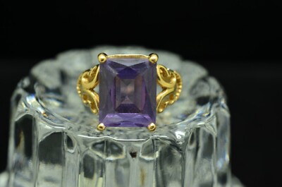 14K Gelbgold Farbwechsel türkis blau/lila Saphir Ring Bandgröße 6,25