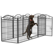 8 Panel Heavy Duty Metal Dog Cat Exercise Fence Playpen Kennel Pet Safe Gate