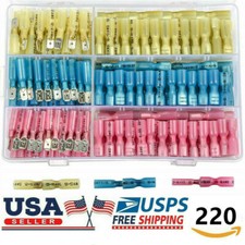 220Pcs Heat Shrink Spade Male  Female Electrical Wire Terminals Connectors Kit