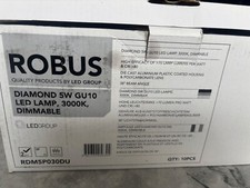 Box of 10- Robus Diamond 5w GU10 LED, 3000k, Dimmable
