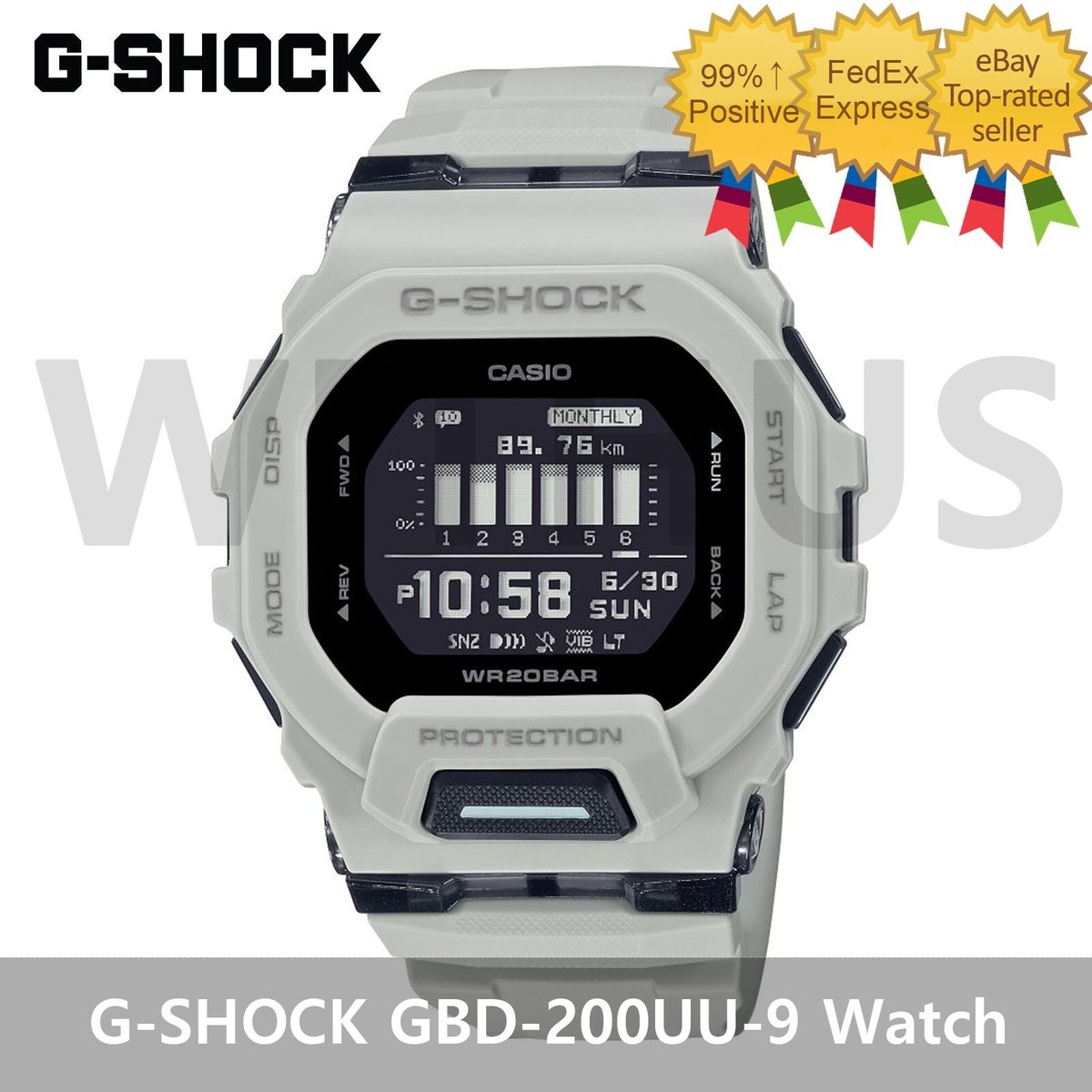 G-SHOCK GBD-200UU-9 G-SQUAD GBD-200 Series Gray Men's Watch