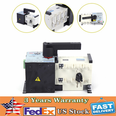 100AMP Dual Power Automatic Transfer Switch Changeover Isolation Generator USA