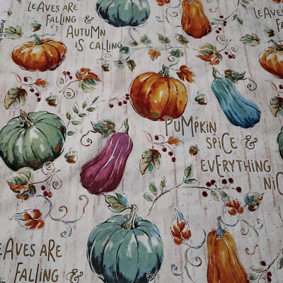 Pumpkin Patch By Wild Apple David Textiles Fabric 34'' x 42'' Colorful Autumn 