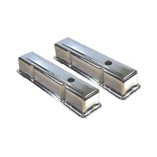 Sbc Small Block Chevy 327 350 400 Tall Style Chrome Plated Steel Valve Covers
