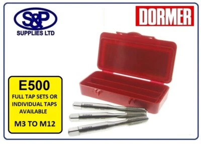 DORMER E500 HSS TAP INDIVIDUAL TAPS OR FULL TAP SETS AVAILABLE M3 UPTO M12