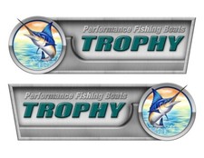 Set adesivi lunghi 10" barca trofeo sinistra/destra