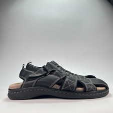 Dockers Searose Black Distressed Hook  Loop Sandals 90-21374 Men's Size 10W
