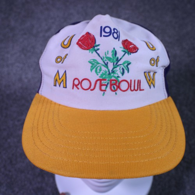 #ad Rose Bowl 1981 Semco Snapback Hat Cap Mens White Yellow Purple True Vintage USA $69.97