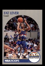 Signed Basketball Card Auto Fat Lever 1990-91 Hoops #97 Denver Nuggets