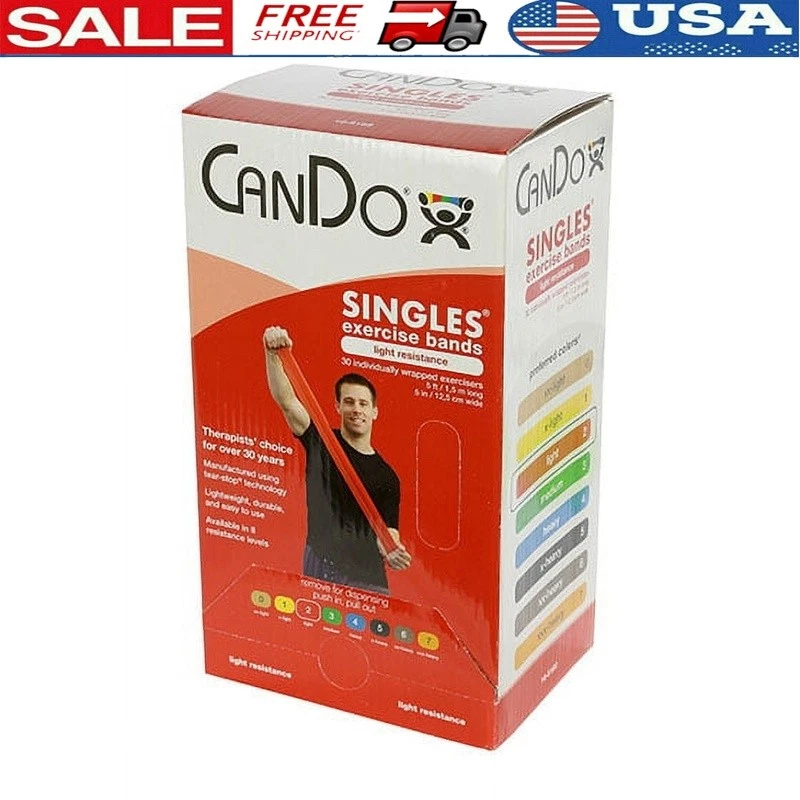Resistance Exercise Band Latex Light 30 Count Training Workout Fitness New