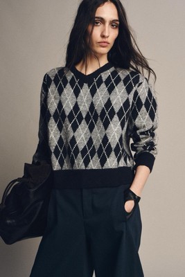 Zara Strickpullover Viraler Pullover Rauten Diamond Blogger!! Gr. L Oversized