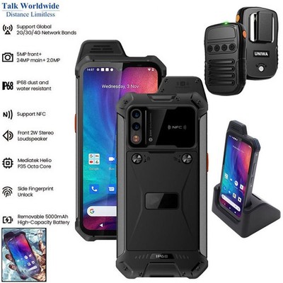 Global 4G Android Rugged Smartphone Waterproof Wireless Microphone UNIWA W888